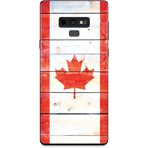 Canada Flag Light Wood Galaxy Note 9 Skin
